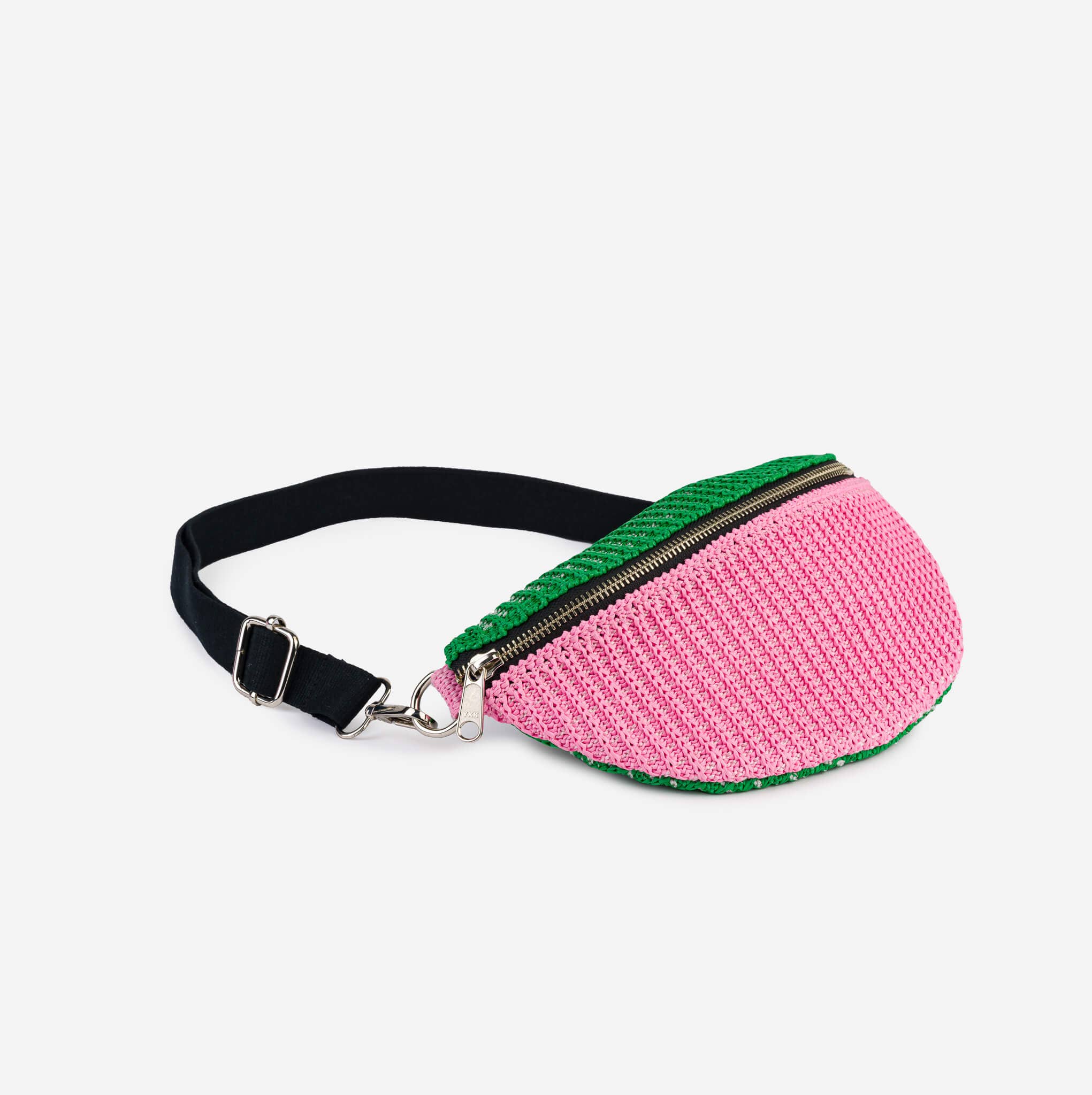 Colorblock Raffia Fanny Pack