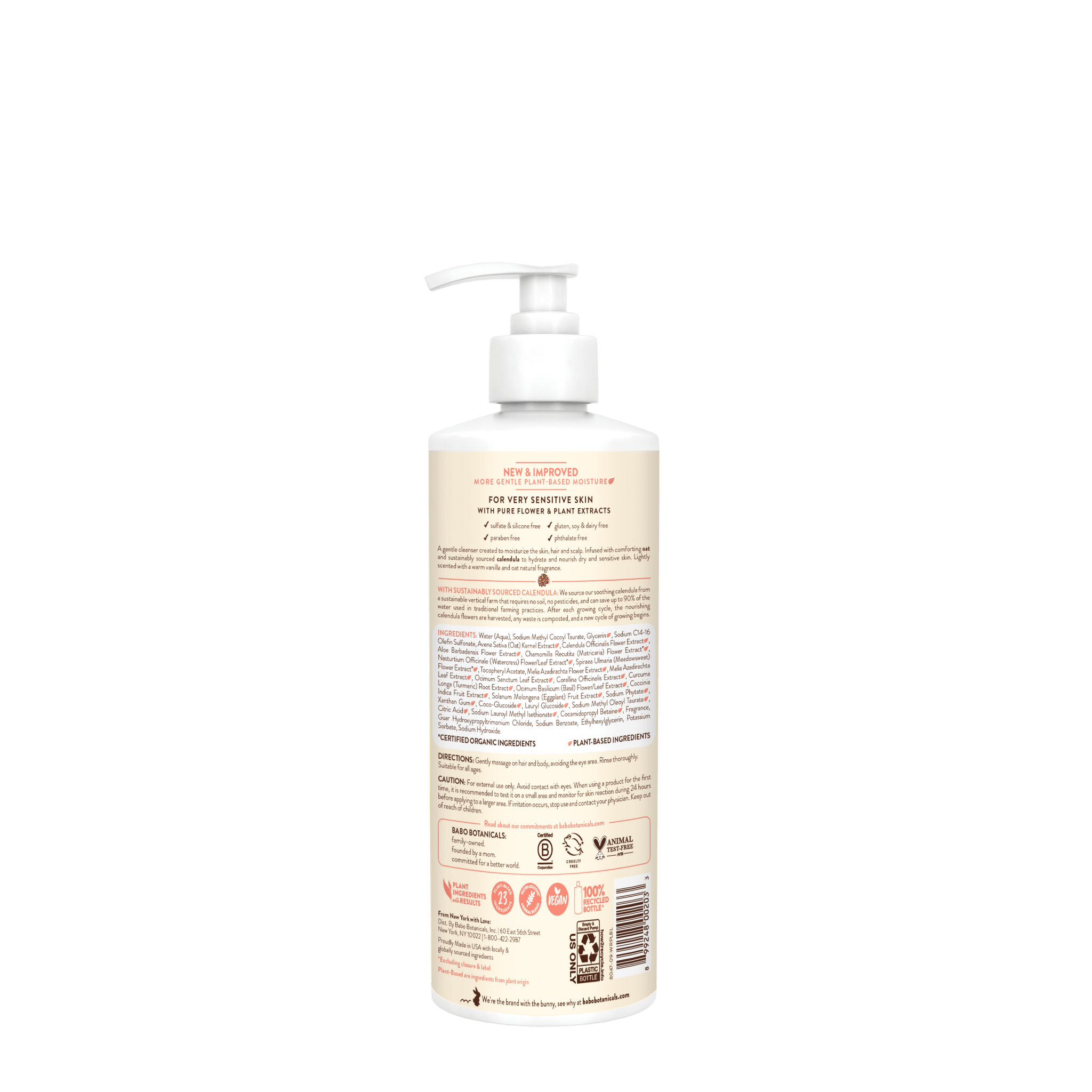 Moisturizing Oat & Calendula Shampoo & Wash - 16oz