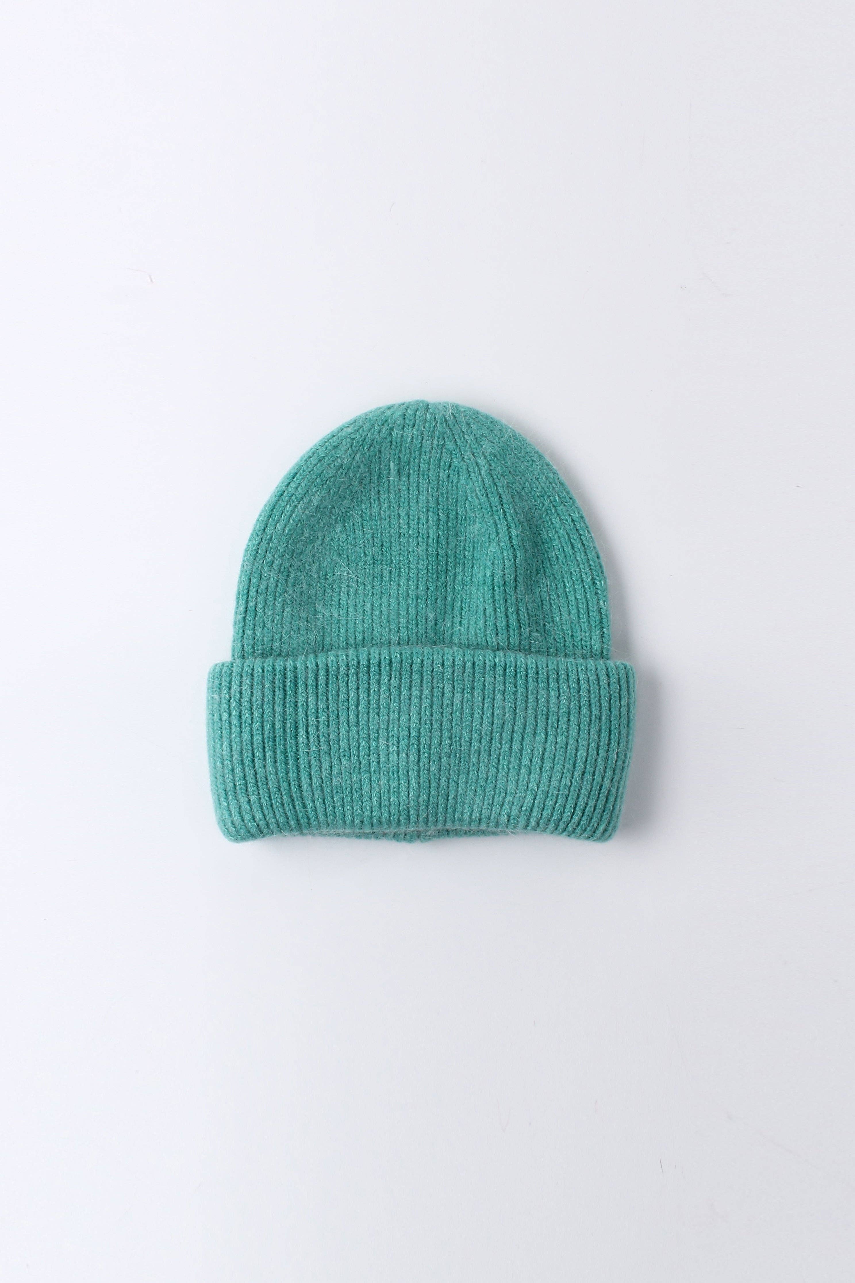 Angora Beanie Hat - Teal Blue