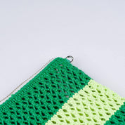 Stripe Raffia Pouch'