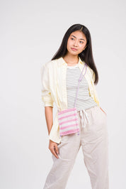 Stripe Raffia Phone Sling