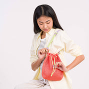 Drawstring Raffia Mini Bag