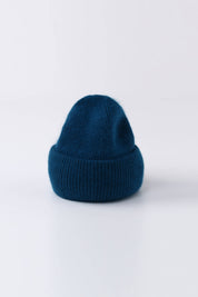 Angora Beanie Hat - Peacock Blue