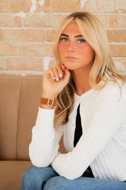 Mustard Thick Weaved Adjustable Elastic Watch Band