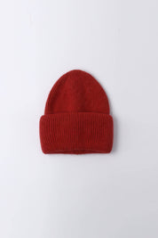 Angora Beanie Hat - Burnt Red