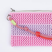 Stripe Raffia Pouch'