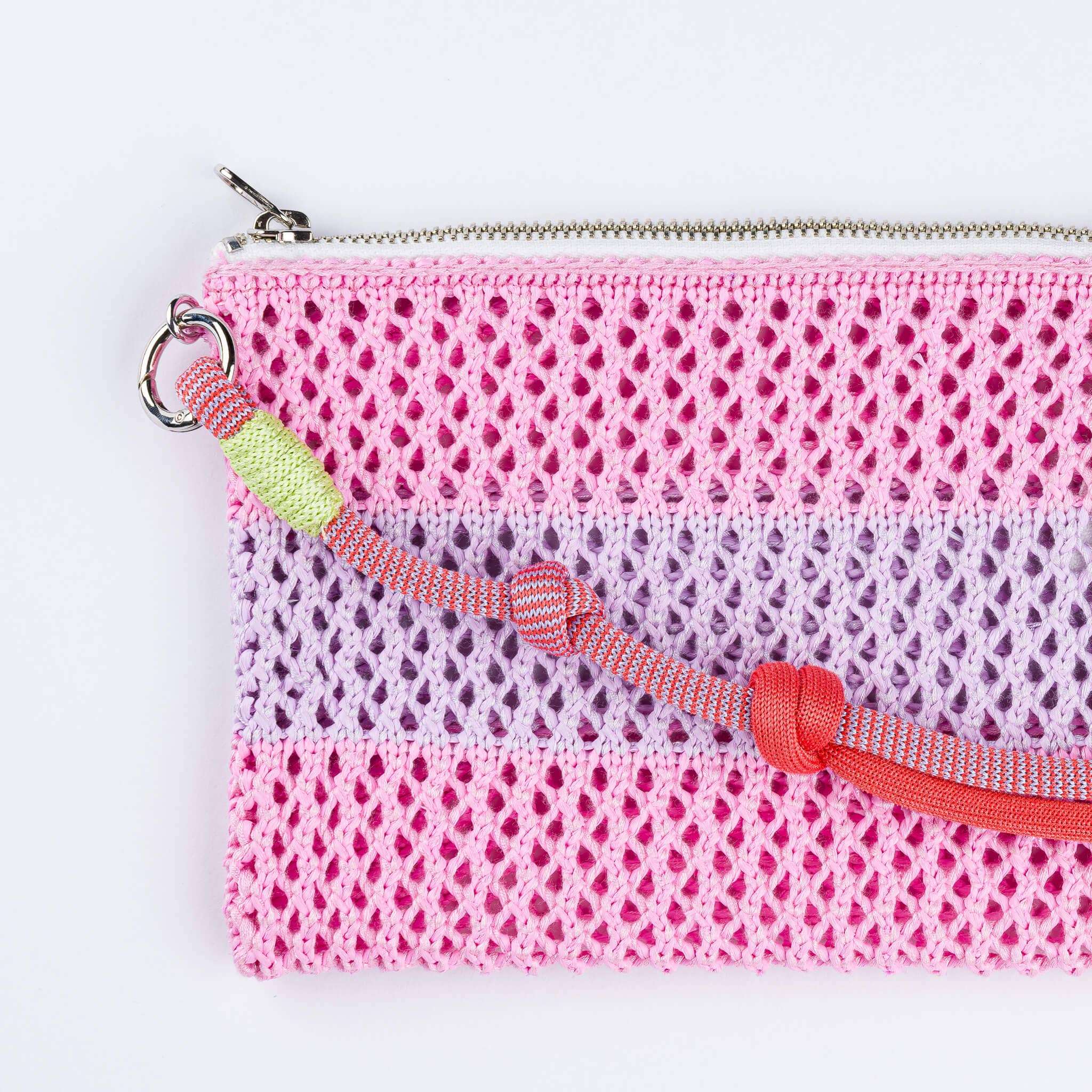 Stripe Raffia Pouch'