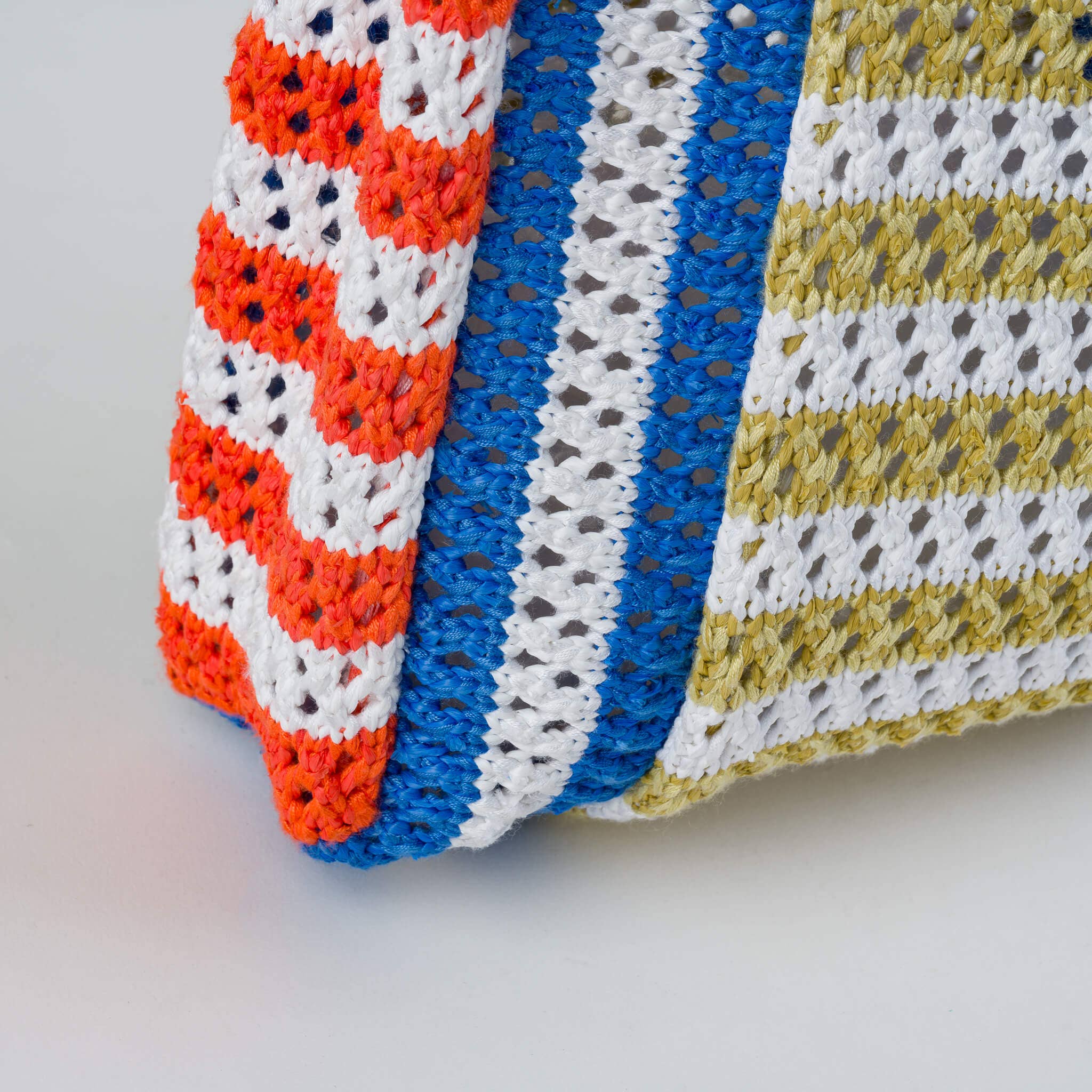 Stripe Mini Raffia Bag