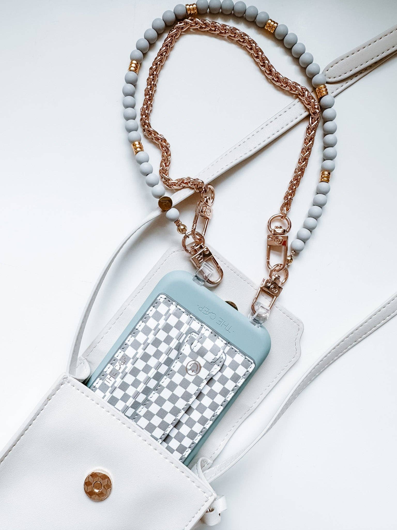 Gray Checkered Wallet