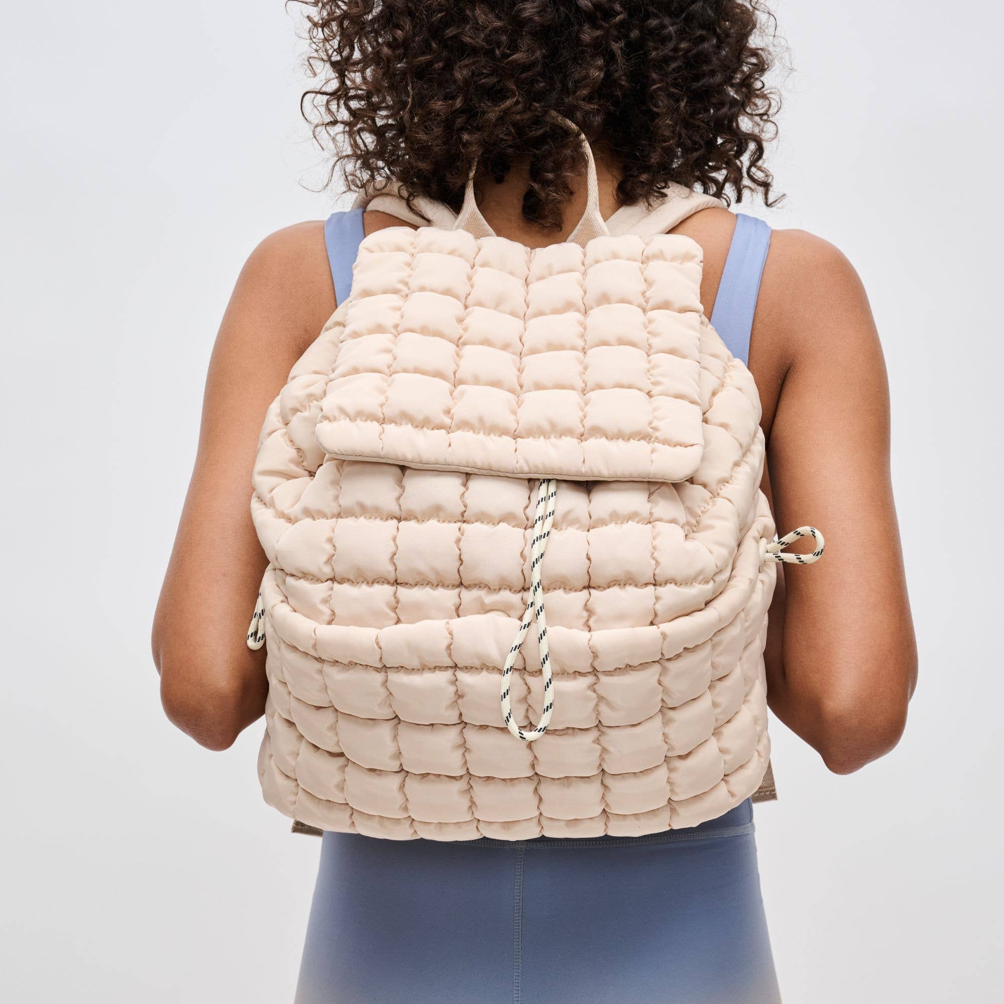 Quilted Puffer Nylon Backpack
