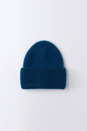 Angora Beanie Hat - Peacock Blue