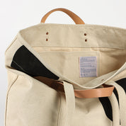 Large East West Tote | Black Polka