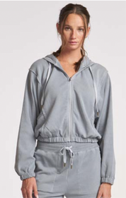 Rib Mixed Full Zip Hoodie