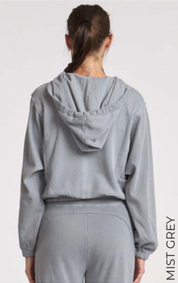 Rib Mixed Full Zip Hoodie