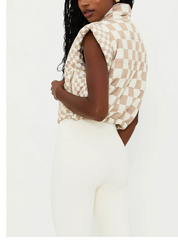 Canyon Puffer Vest Taupe Check
