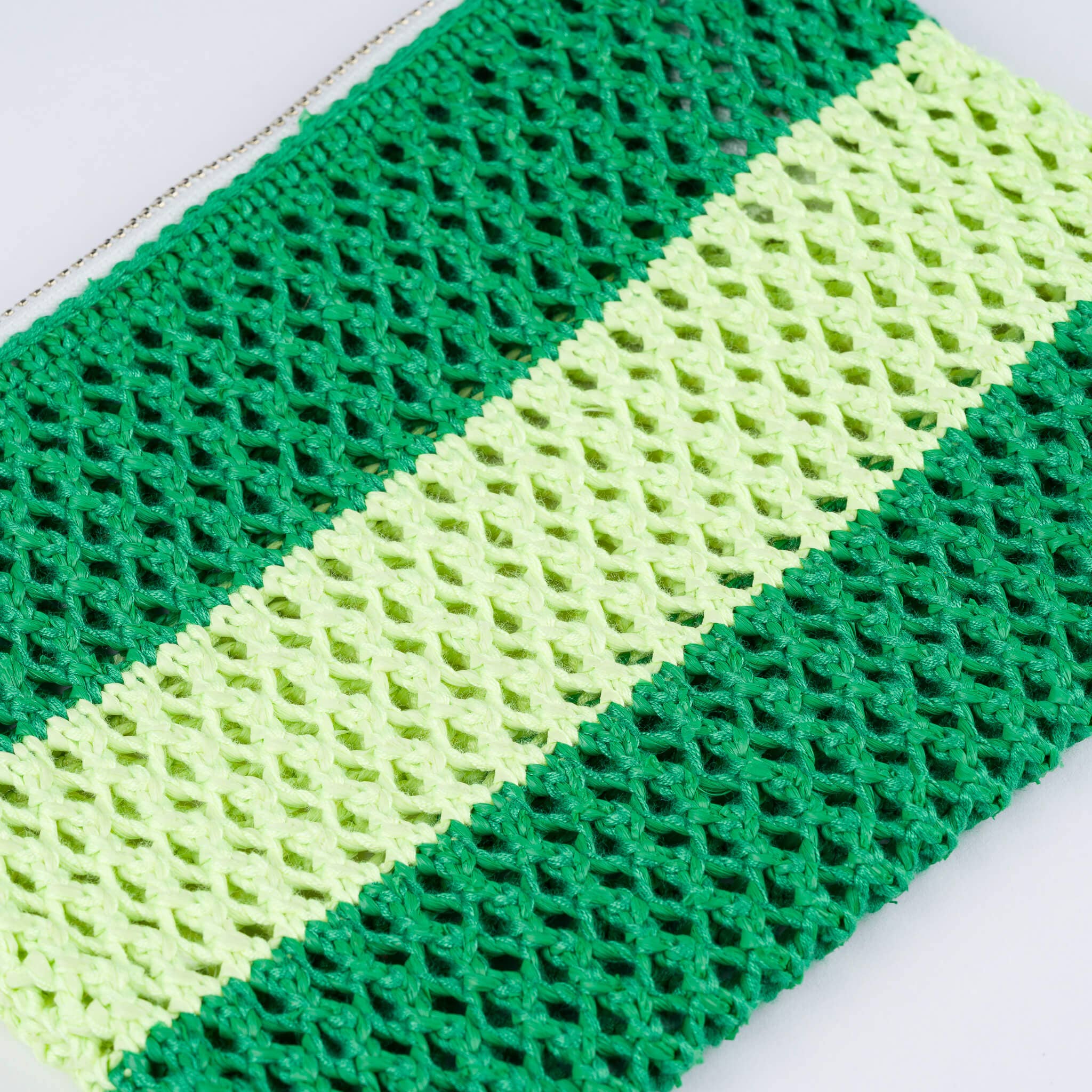 Stripe Raffia Pouch'