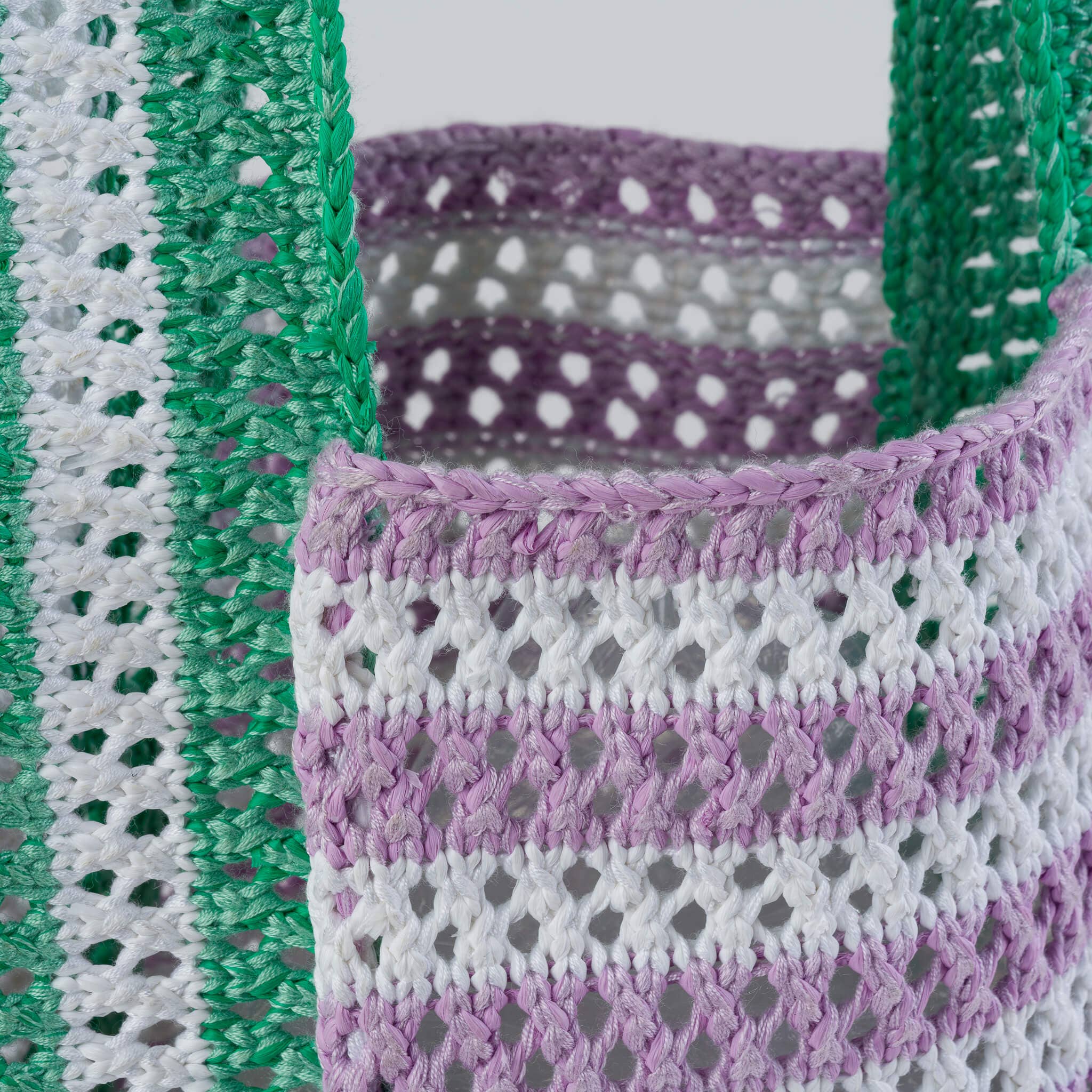 Stripe Mini Raffia Bag