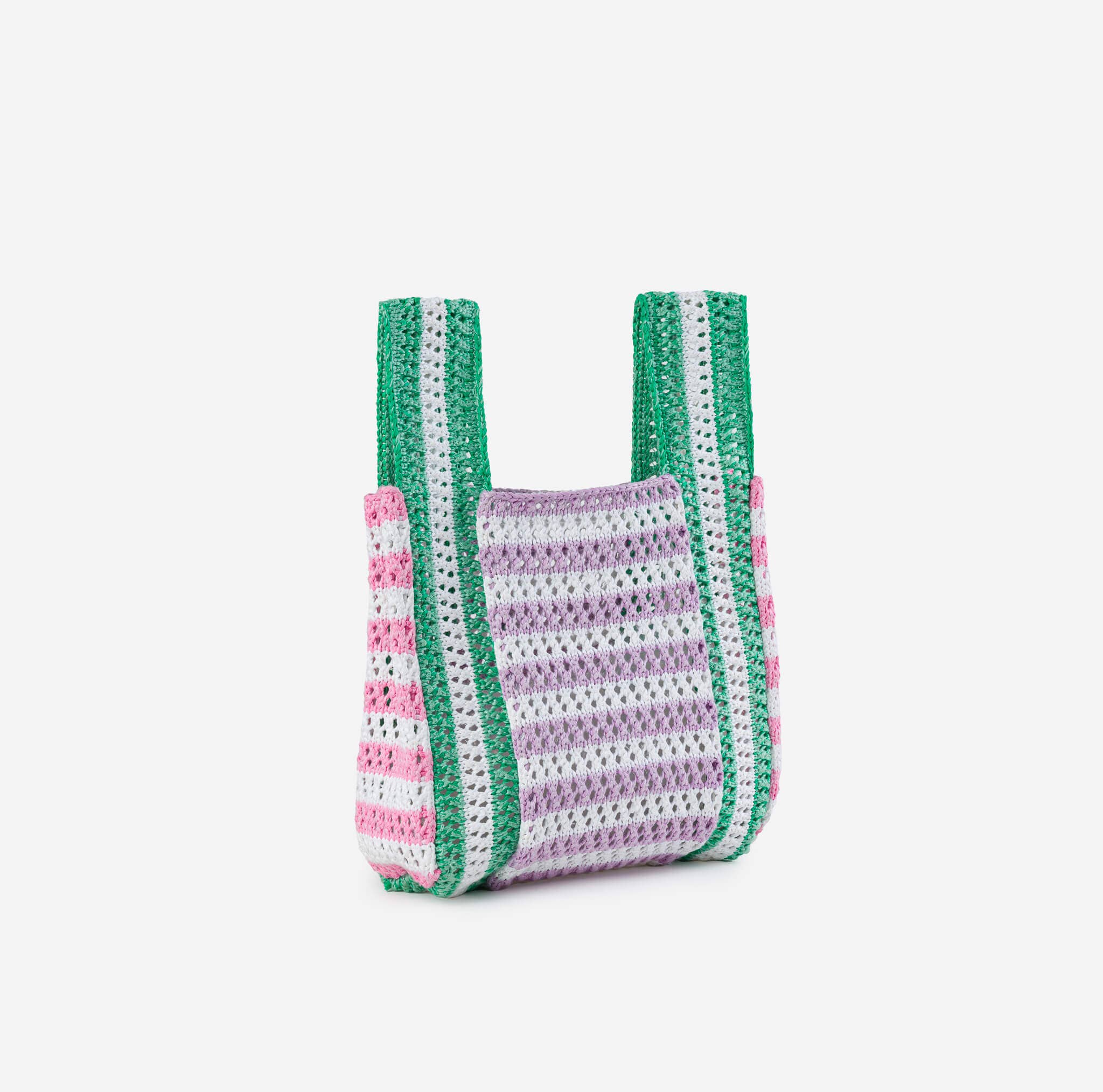 Stripe Mini Raffia Bag