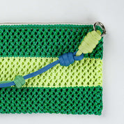 Stripe Raffia Pouch'