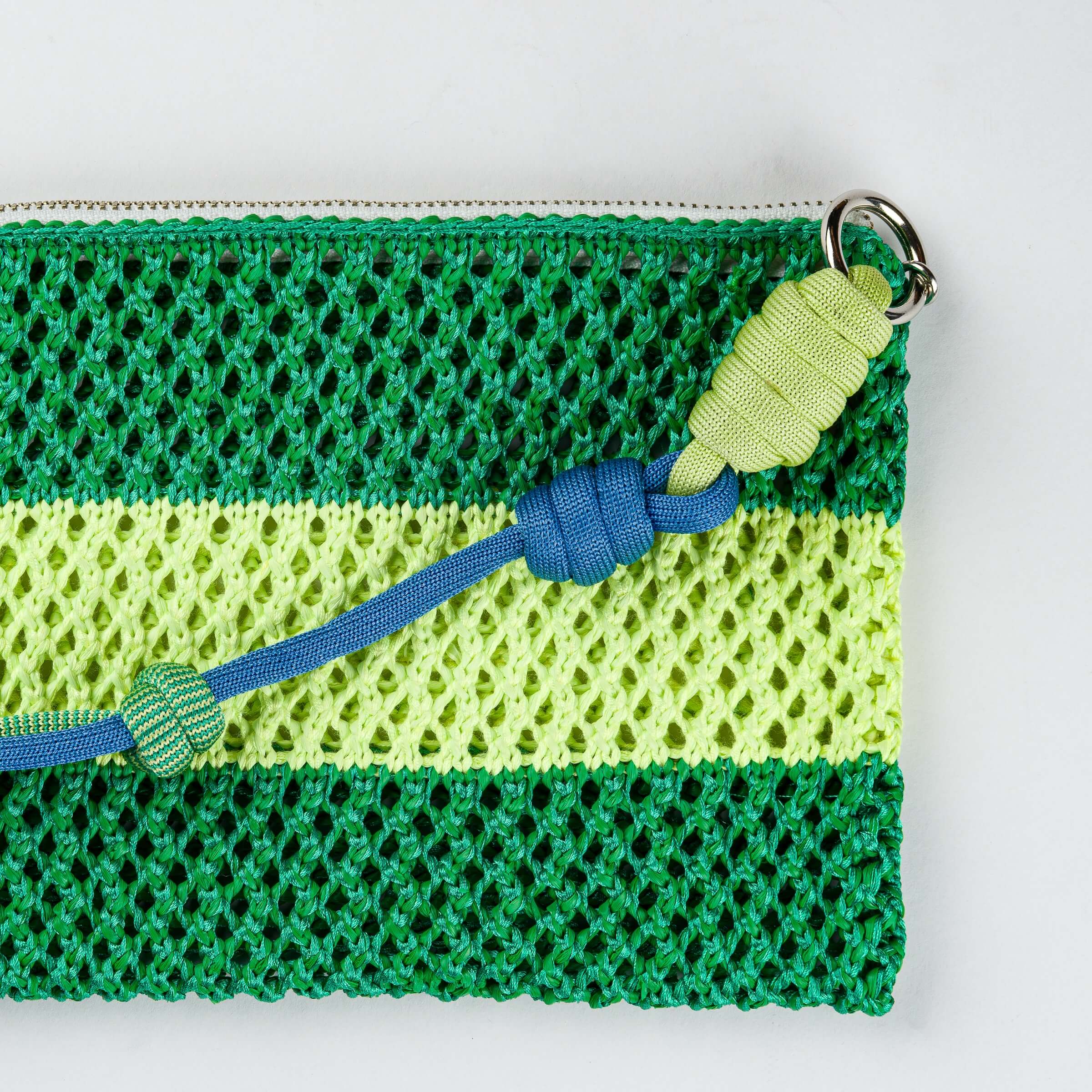 Stripe Raffia Pouch'