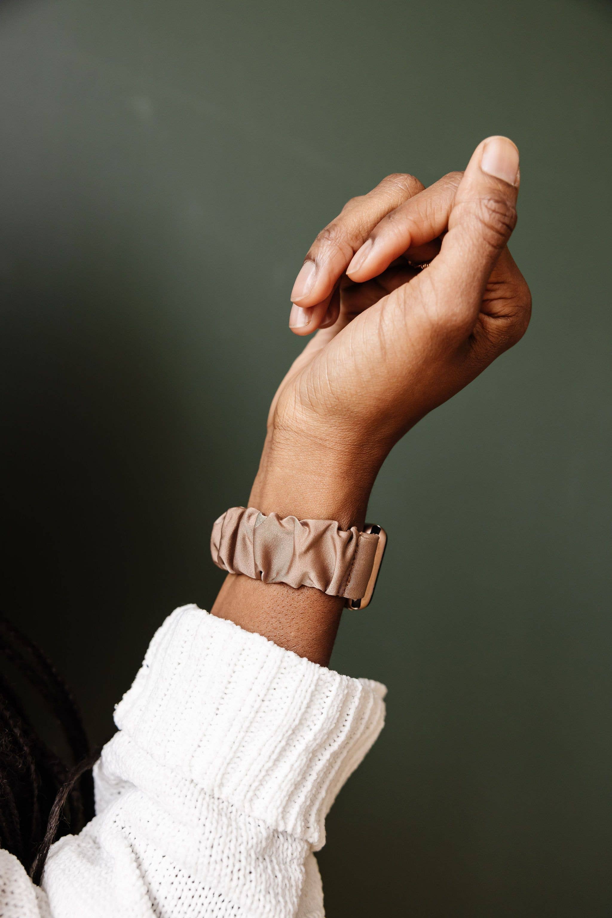 Hazelnut Luxe Scrunchie Band Compatible with Apple Watch
