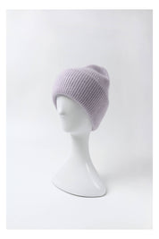 Angora Beanie Hat - Lilac