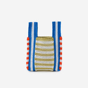 Stripe Mini Raffia Bag