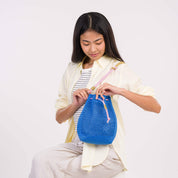 Drawstring Raffia Mini Bag