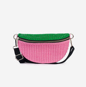 Colorblock Raffia Fanny Pack