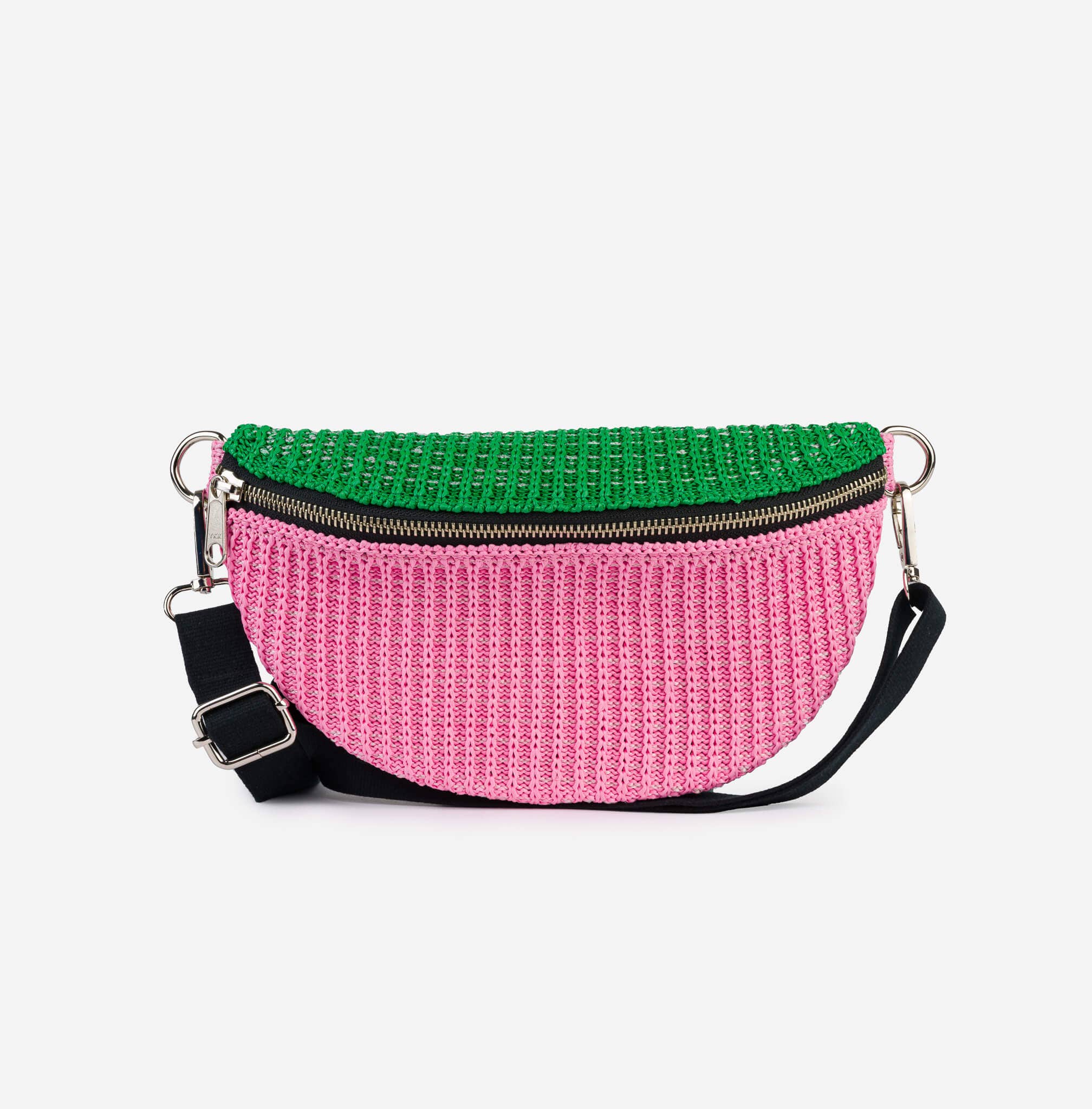 Colorblock Raffia Fanny Pack