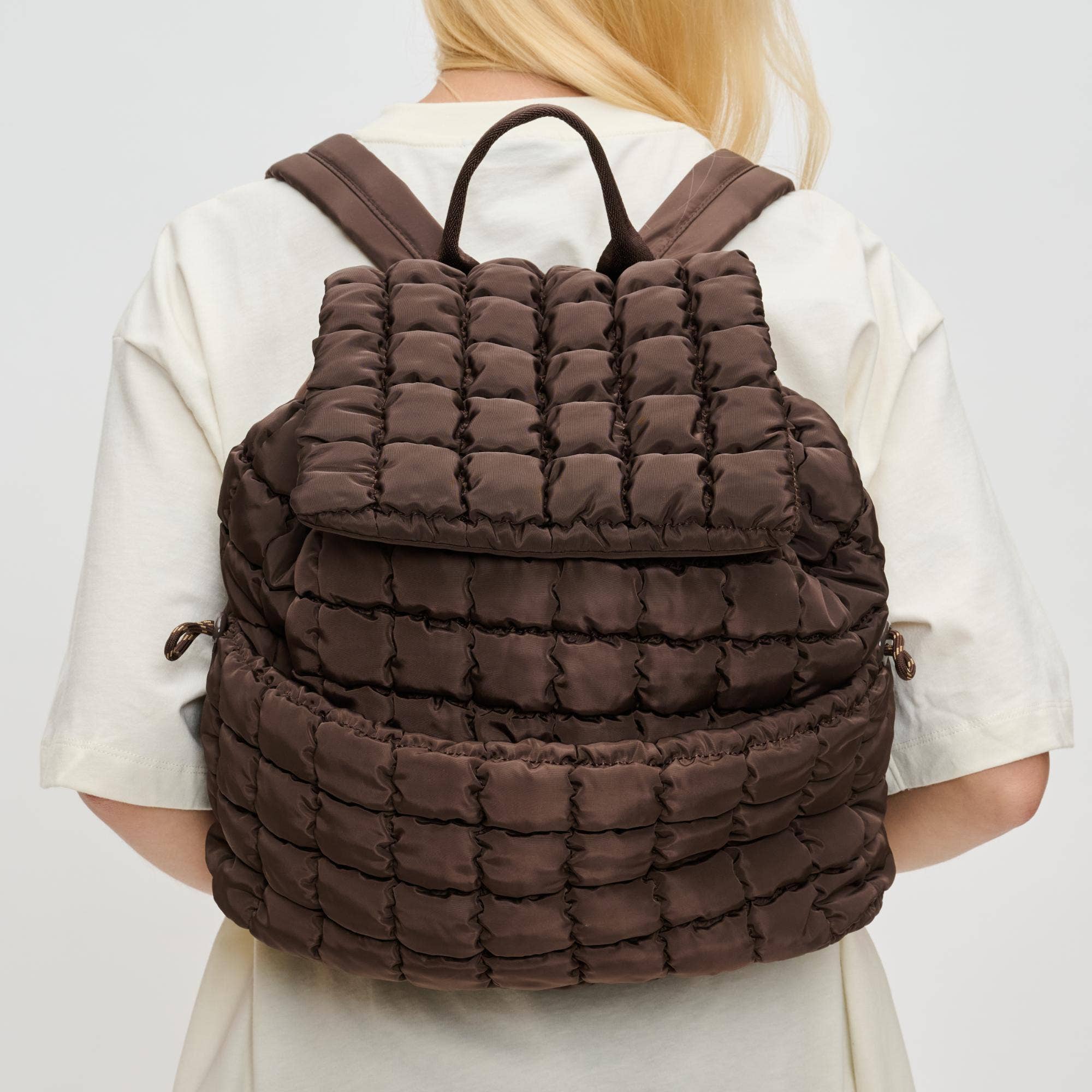 Quilted Puffer Nylon Backpack