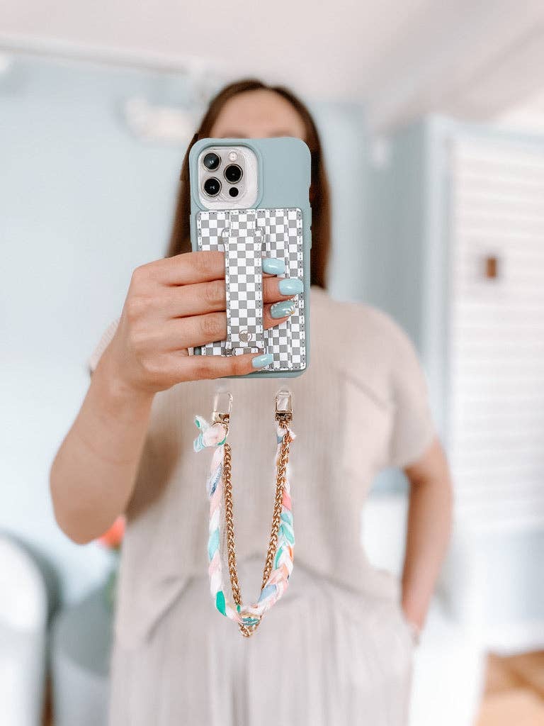 Gray Checkered Wallet