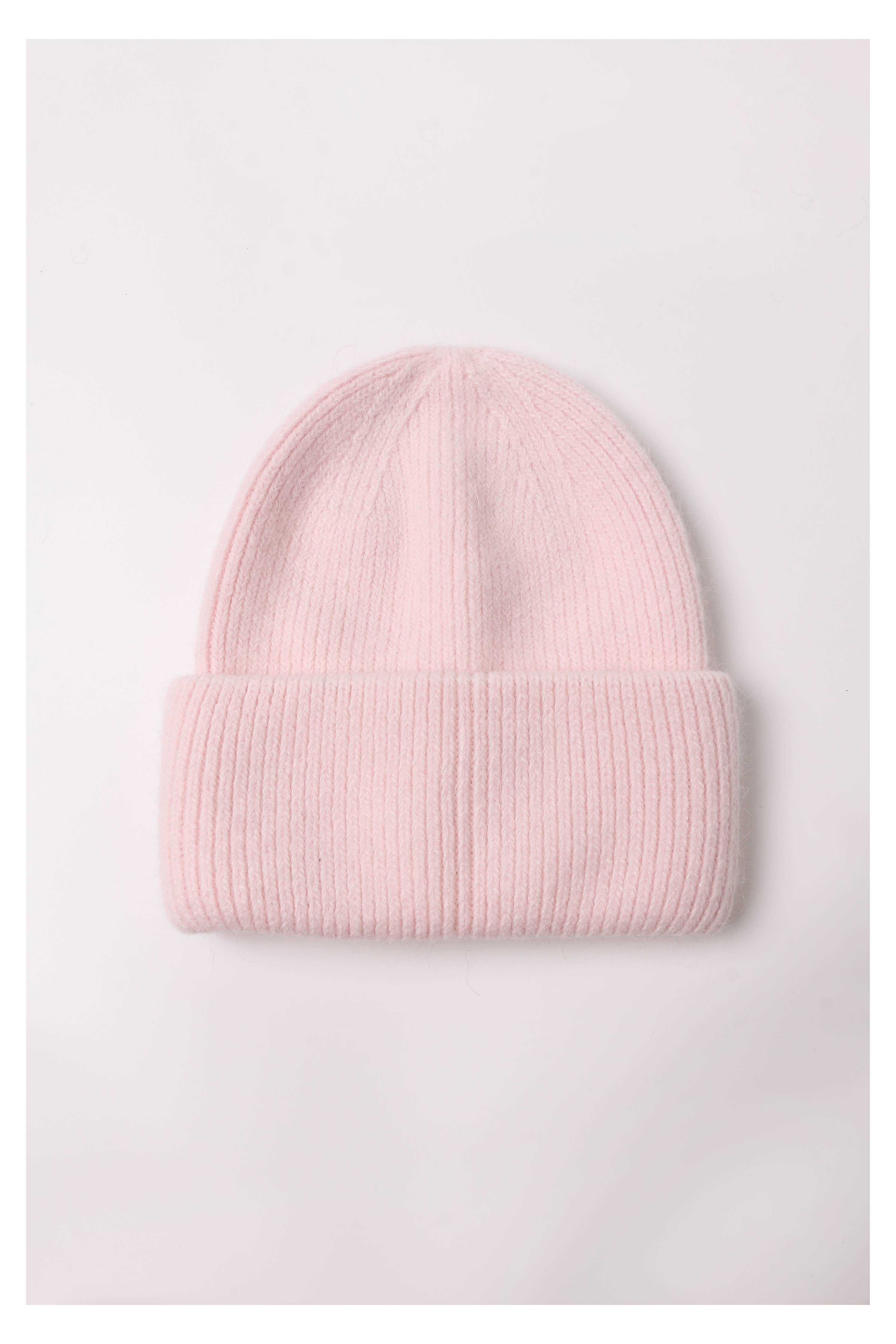 Angora Beanie Hat - Pink