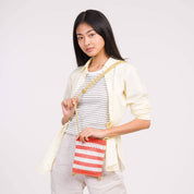 Stripe Raffia Phone Sling