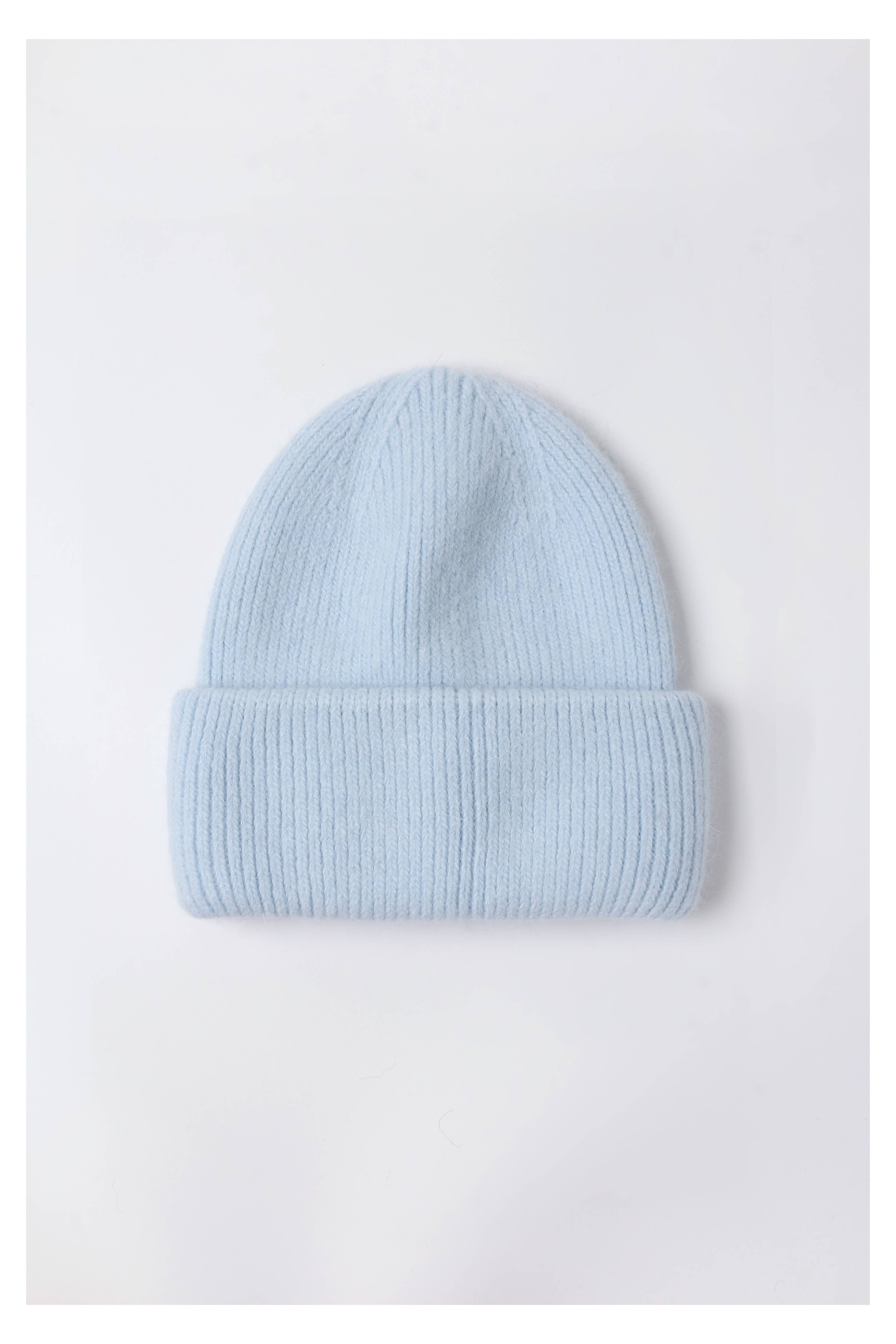 Angora Beanie Hat - Light Blue