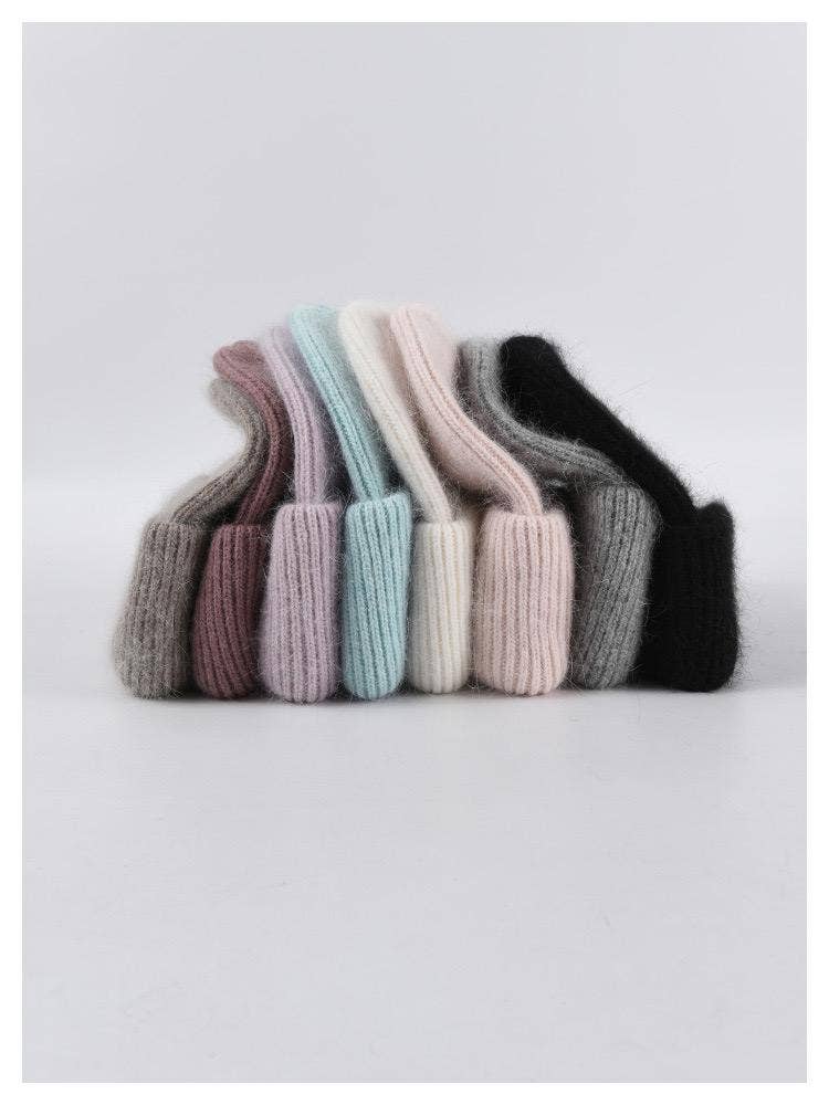 Angora Beanie Hat - Lilac