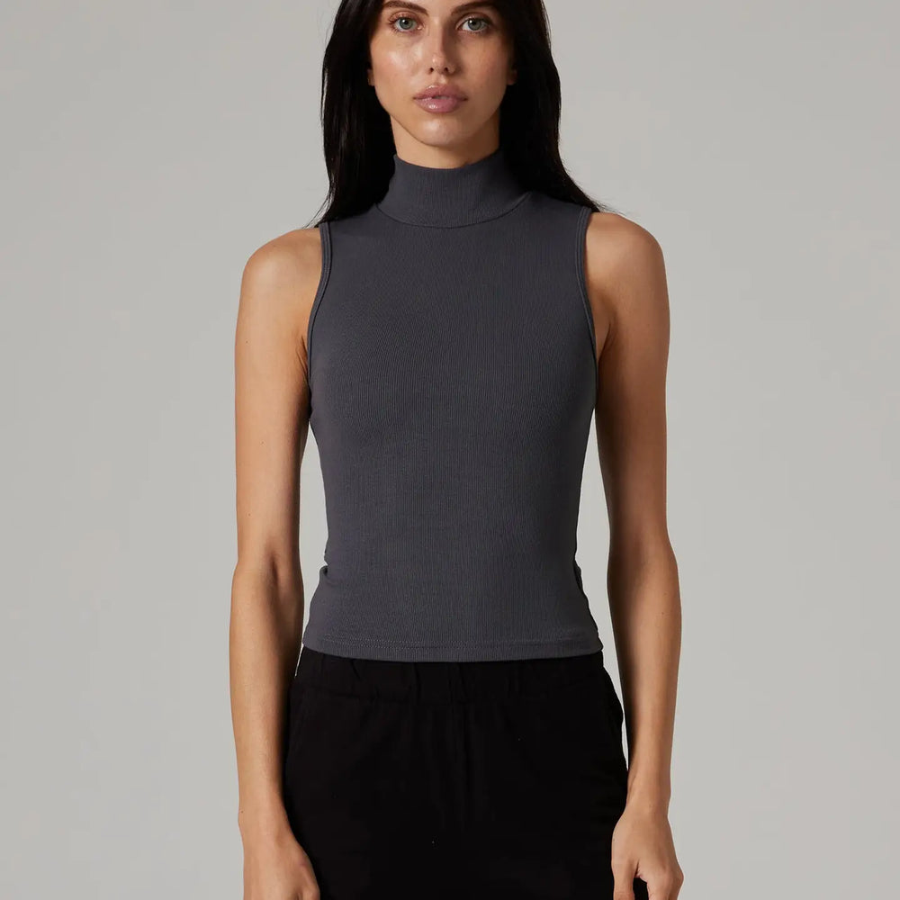 Mock Neck Rib Tank