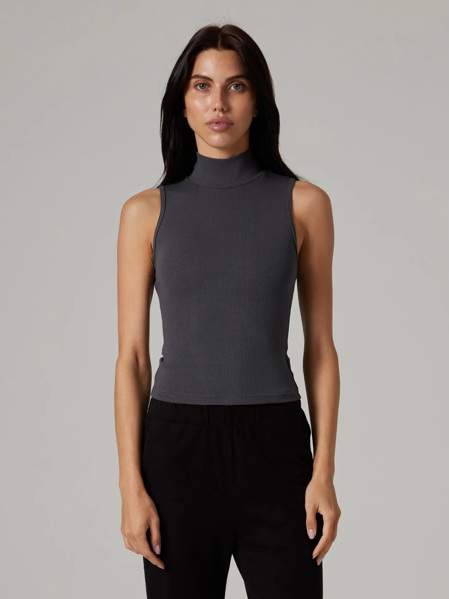 Mock Neck Rib Tank