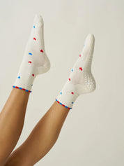🇺🇸 USA Mini Heart Petal Grip Sock