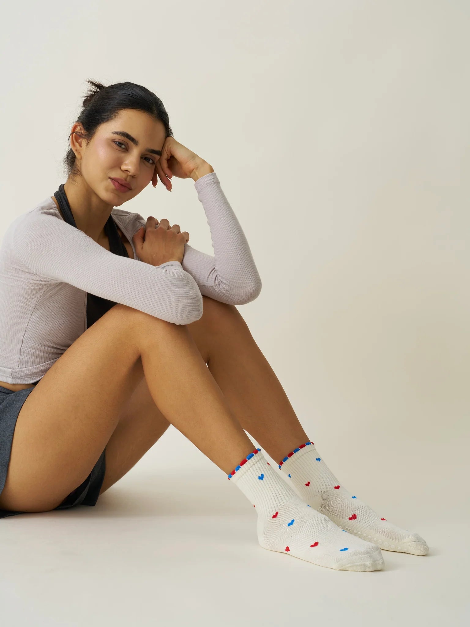 🇺🇸 USA Mini Heart Petal Grip Sock