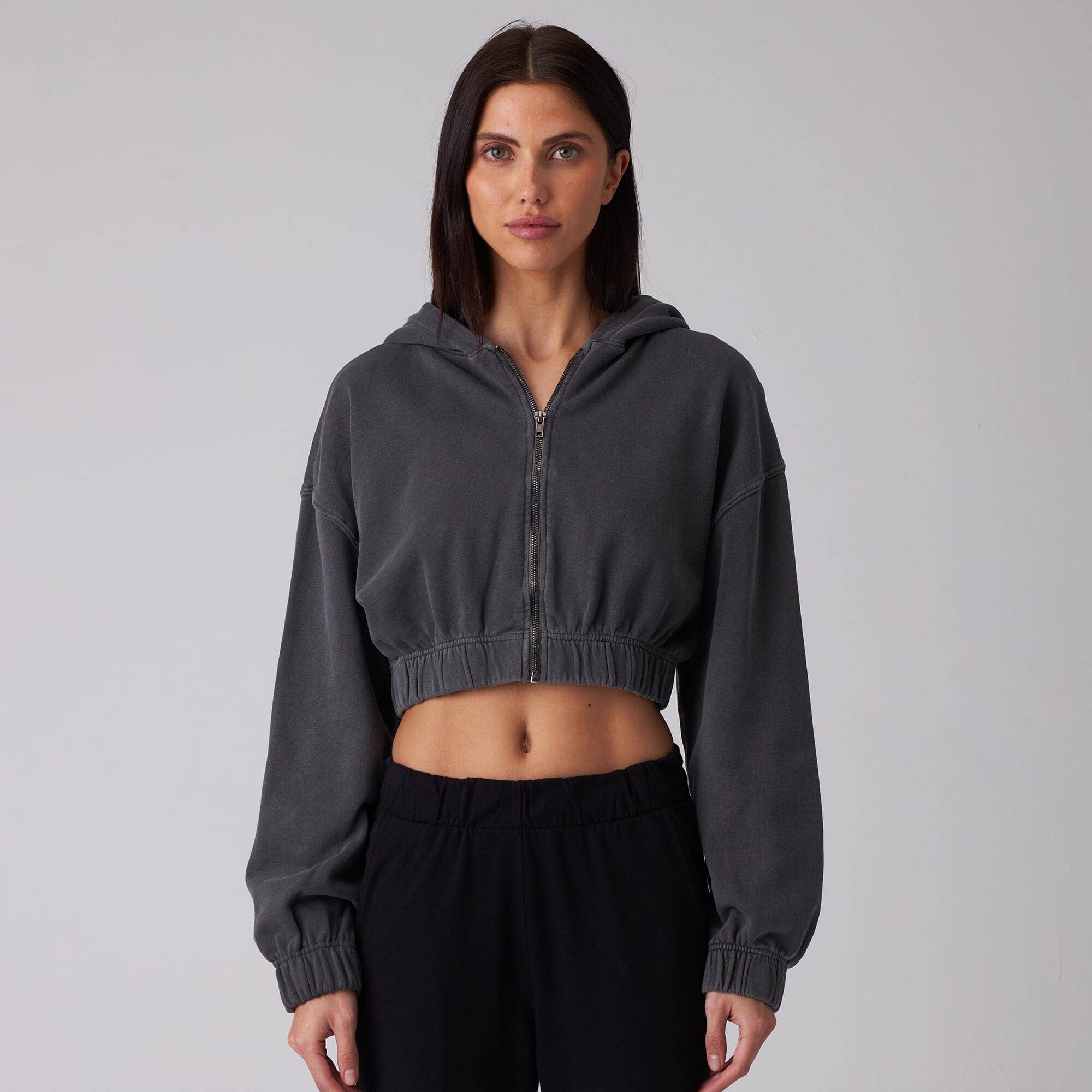 Zip Crop Sweatshirt