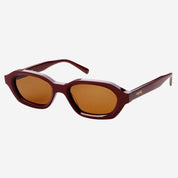 Tokyo Acetate Unisex Rectangular Sunglasses Burgundy