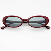 Mimi Acetate Oval Sunglasses Burgundy