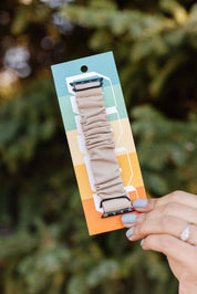 Light Tan Athletic Scrunchie Band Compatible with Apple Watch