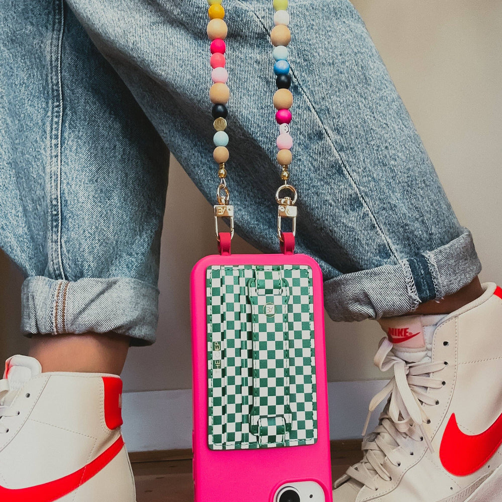 
                      
                        Green Checkered Hoop Wallet
                      
                    