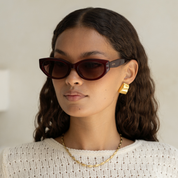 Ameli Acetate Cat-Eye Sunglasses Red