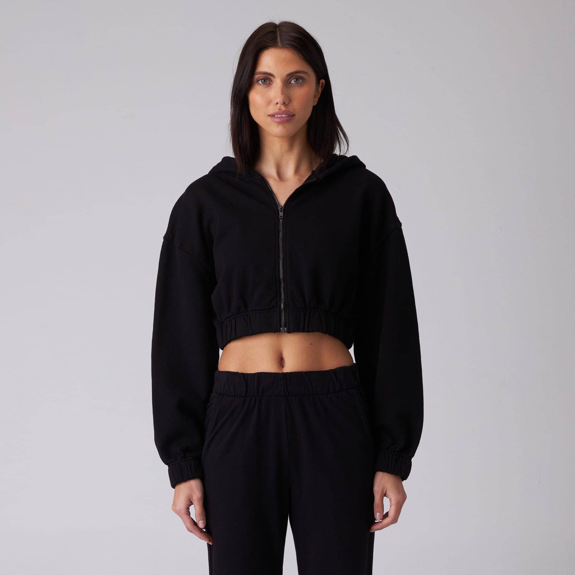 Zip Crop Sweatshirt