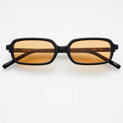 Miki Acetate Rectangular Unisex Sunglasses Black