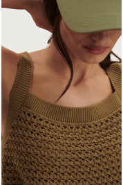 Ebden Square Neck Cotton Pointelle Tank