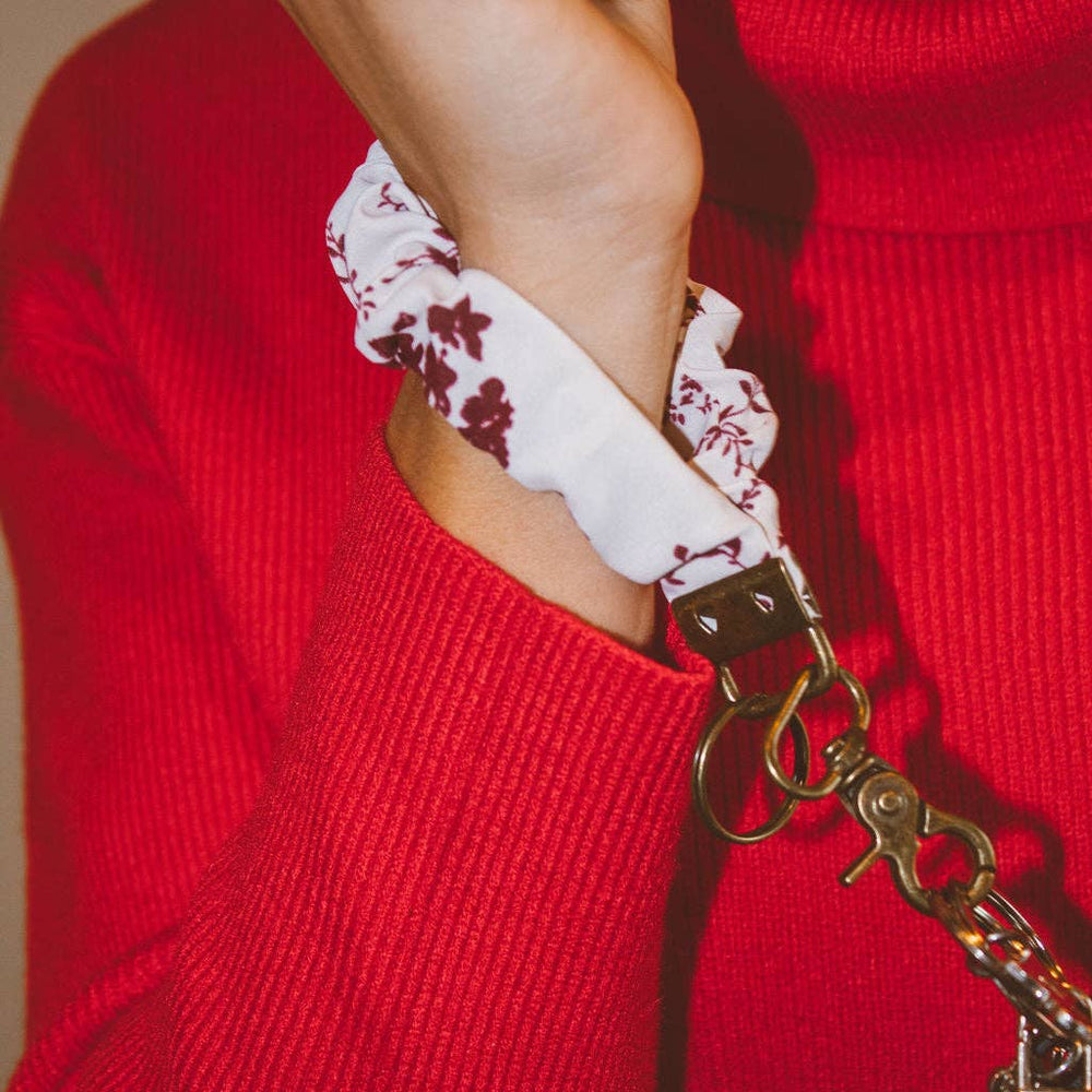 Maroon Floral Keychain